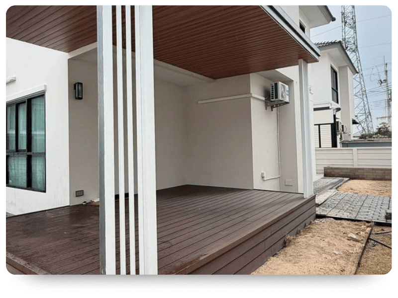 บริการเทพื้นปรับภูมิทัศน์ และต่อเติมลานเอนกประสงค์หน้าบ้าน-หลังบ้าน